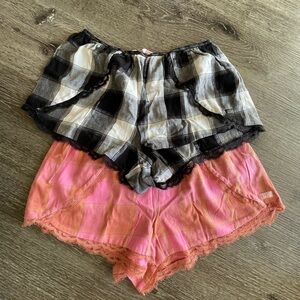 Victoria's Secret Pink and Gold Plaid Shorts